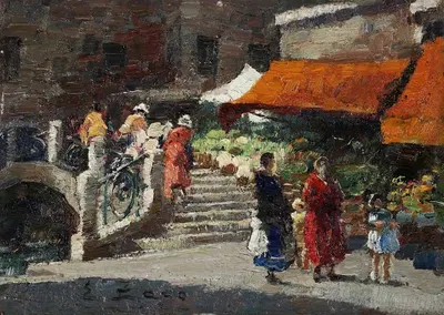 Сцена на рынке by Эрма Загу — digital art print download