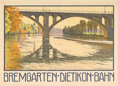 Bremgarten-Dietikon-Bahn by Plinio Colombi, 1912 — digital art print download