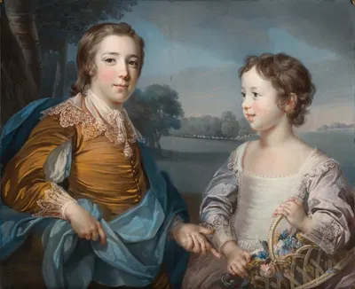 Портрет Жозефа (1741-1786) и его брата Джона Гулстона (1750-1764) by Фрэнсис Котс, 1741-1786 — digital art print download