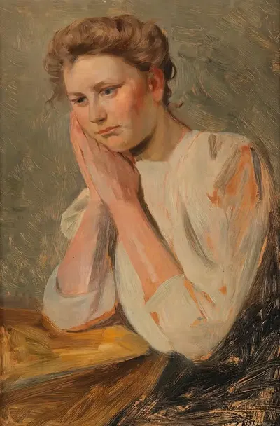Портрет дочери Эльзы by Якоб Нёббе, 1908 — digital art print download