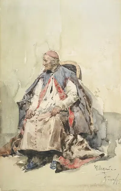 Портрет кардинала by Хосе Вильегас Кордеро, 1875 — digital art print download