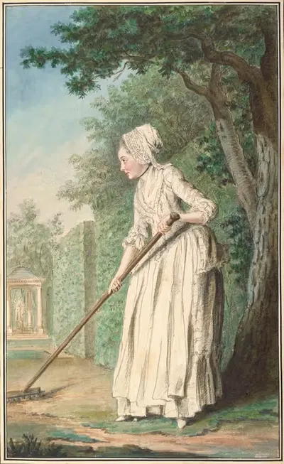 Герцогиня Шолен как садовод в аллее by Луи Карроджис Кармон텔, 1771 — digital art print download