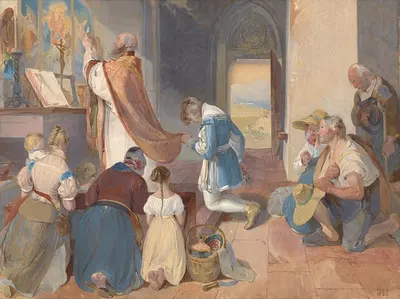 Фридолин помогает с святой мессой by Петер Фенди, 1833 — digital art print download