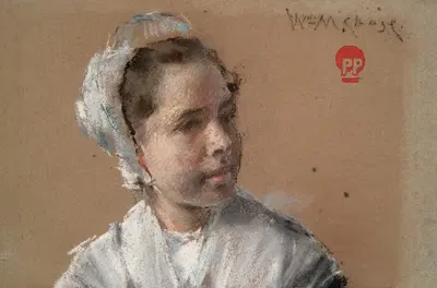 Голова молодой девушки by Уильям Мерритт Чейз — digital art print download