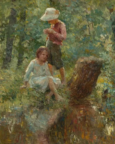 In the Woods by Adam Emory Albright, 1916 — digital art print download