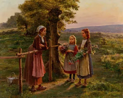 Разговор через забор by Сезар Патте, 1905 — digital art print download