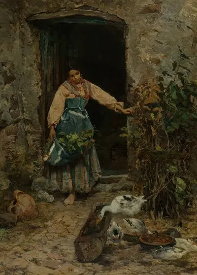 У кухонной двери by Чезаре Тирателли — digital art print download