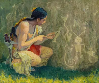 The Pictographs by Eanger Irving Couse, 1919 — digital art print download
