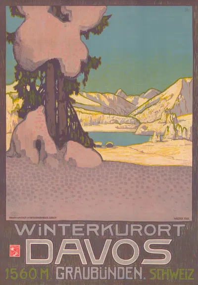 Winterkurort Davos by Walther Koch, 1905 — digital art print download