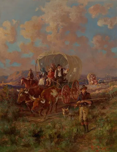 Крытая повозка by Эдгар Самуэль Паксон, 1908 — digital art print download