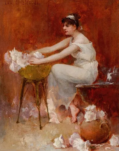 Arranging Flowers by Emil Carlsen, 1886 — digital art print download