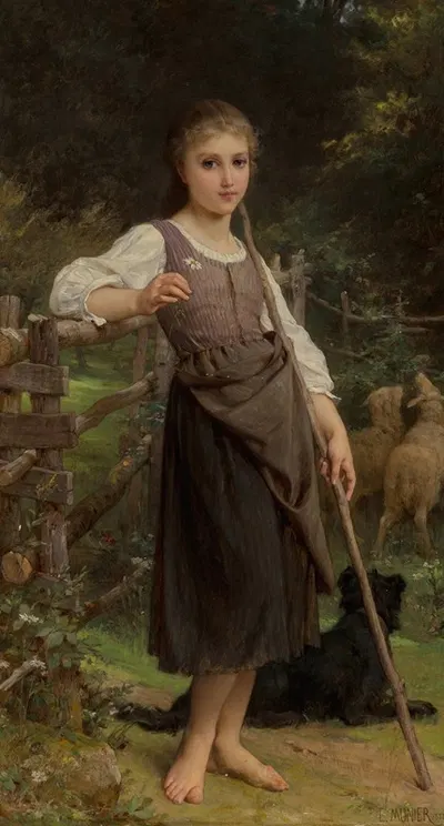 The shepherdess by Émile Munier, 1888 — digital art print download