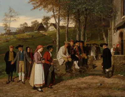 Идти в церковь by Хуберт Салентин, 1871 — digital art print download