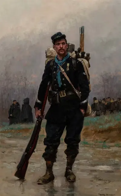 Французский пехотинец с Франко-прусской войны by Жан-Батист Эдуар Детель, 1877 — digital art print download