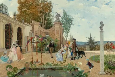 В вилле Боргезе by Лоренцо Вальес, 1876 — digital art print download