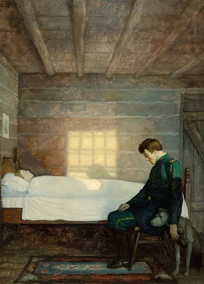 Он сидел там, пока солнце не село, Маленький пастушонок Царства Небесного by Ньюэлл Конверс Уайет, 1931 — digital art print…