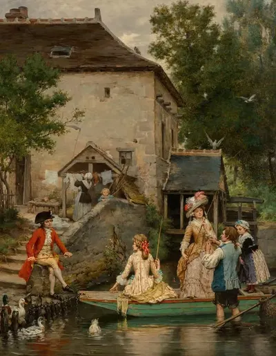 The boating party by Pierre Outin — digital art print download