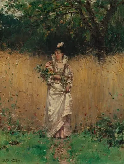 Gathering Wild Flowers by Adrien Moreau — digital art print download