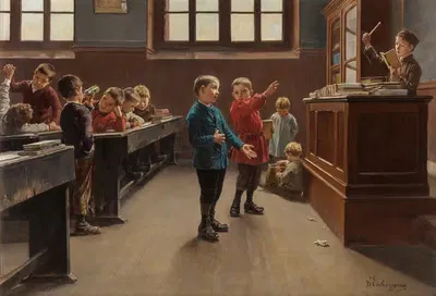 Концерт в классе by Шарль-Бертран д'Антрейг — digital art print download