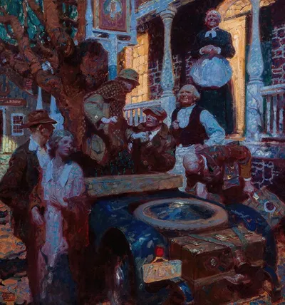 The Great Things of Life-Travel by Dean Cornwell, 1921 — digital art print download
