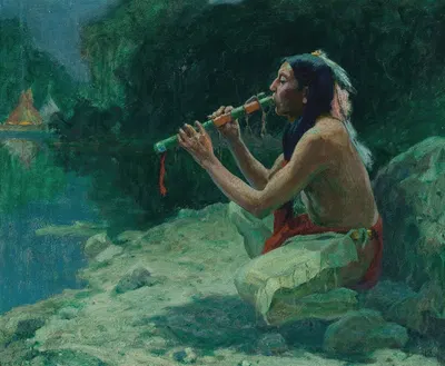 The Call of the Flute by Eanger Irving Couse, 1922 — digital art print download