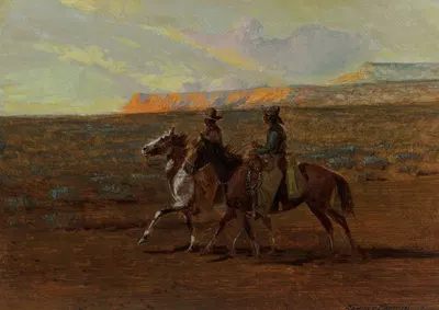 Two Cowboys by Edward Borein, 1919 — digital art print download