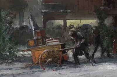 Fourteenth St. at Christmas time by Everett Shinn, 1904 — digital art print download