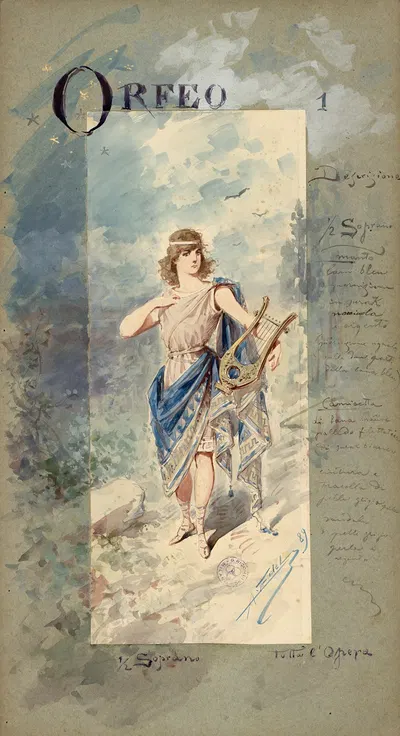 Orfeo (mezzosoprano) by Alfredo Edel Colorno, 1889 — digital art print download