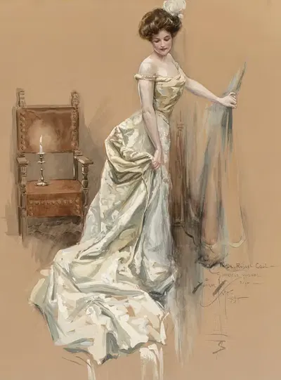 Паутинка золотого паука by Харрисон Фишер, 1909 — digital art print download