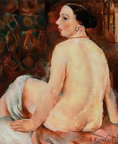 Nu au collier rouge by Vera Rockline — digital art print download