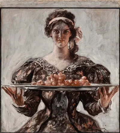 Женщина с праздничным подносом by Альберт Бек Вензелл, 1906 — digital art print download