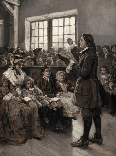 Джон Уэсли обучает свою воскресную школу by Элис Барбер Стивенс, 1897 — digital art print download