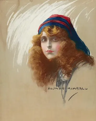 Woman with Flowing Hair by Alonzo Myron Kimball — digital art print download