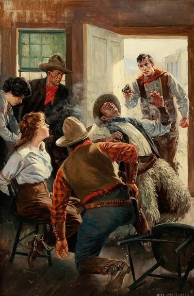 Saloon Shoot Out by Anton Otto Fischer, 1919 — digital art print download