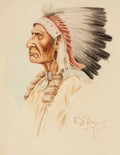 Индийский портрет by Эдгар Самуэль Паксон, 1915 — digital art print download