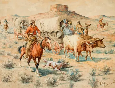 Без названия (Поездка на вагоне) by Эдгар Самуэль Паксон, 1903 — digital art print download