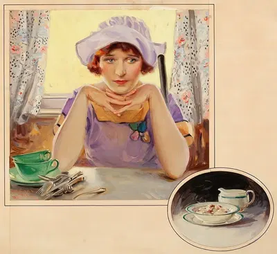 Утренние мысли, реклама крема из пшеницы by Эдвард Винсент Брюэр, 1924 — digital art print download