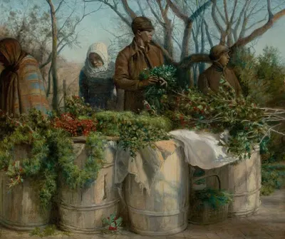 Продажа рождественских зелёных растений by Элиэзер Хатчинсон Миллер, 1901 — digital art print download