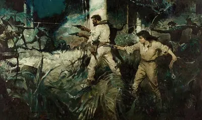 The Wolf Halted by Frank Earle Schoonover, 1923 — digital art print download