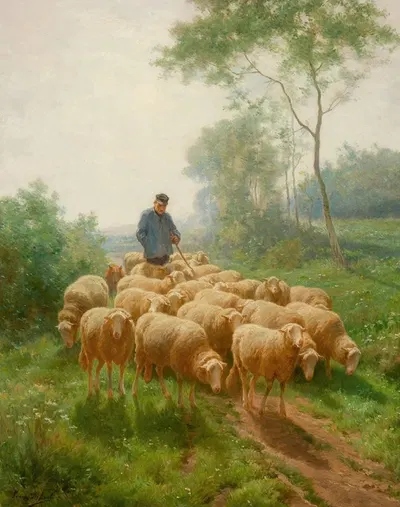 Пастух с отарой by Франц Де Бёль — digital art print download