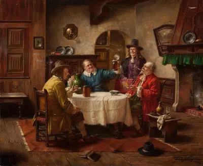 Мужской разговор by Фриц Вагнер — digital art print download