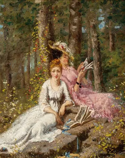 Любимое летнее развлечение by Генри Джозеф Тоурон, 1873 — digital art print download