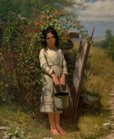 Сбор черники by Джон Джордж Браун — digital art print download