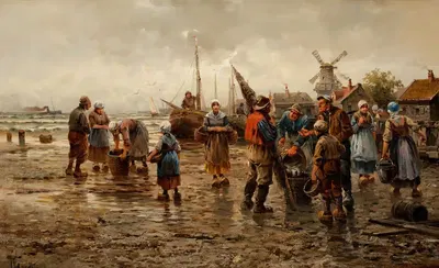 Голландские рыбаки by Л. Хардт — digital art print download