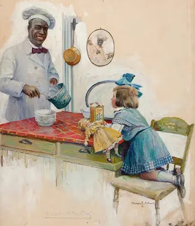A Visit With Chef, Cream of Wheat Advertisement by Susan E. Arthurs, 1911 — digital art print download