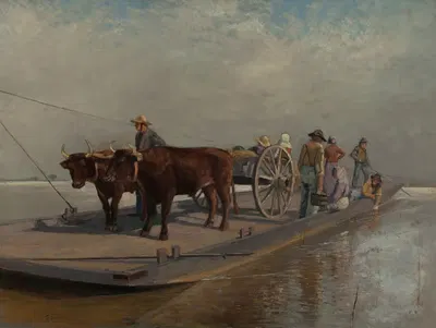 Barge Crossing by Thomas Corwin Lindsay — digital art print download