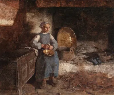 Голландская девушка, чистящая картошку by Уайлдер М. Дарлинг — digital art print download