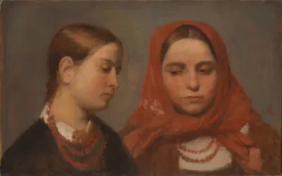 Головки двух молодых девушек by Александр Коцис, 1870 — digital art print download