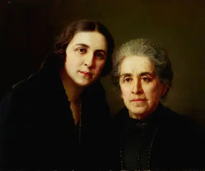 Portrait of Mrs Biesiekierska with Daughter by Aleksander Krawczyk, 1923-1927 — digital art print download