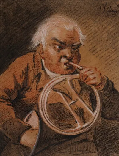Музыкант, играющий на французском рожке by Александр Орловский, 1809 — digital art print download